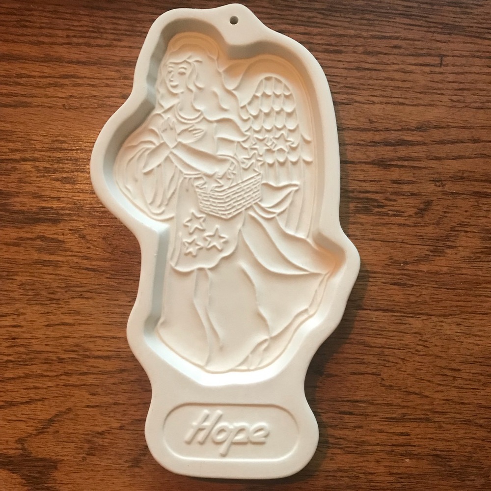 LONGABERGER Pottery clay cookie mold 1994 HOPE